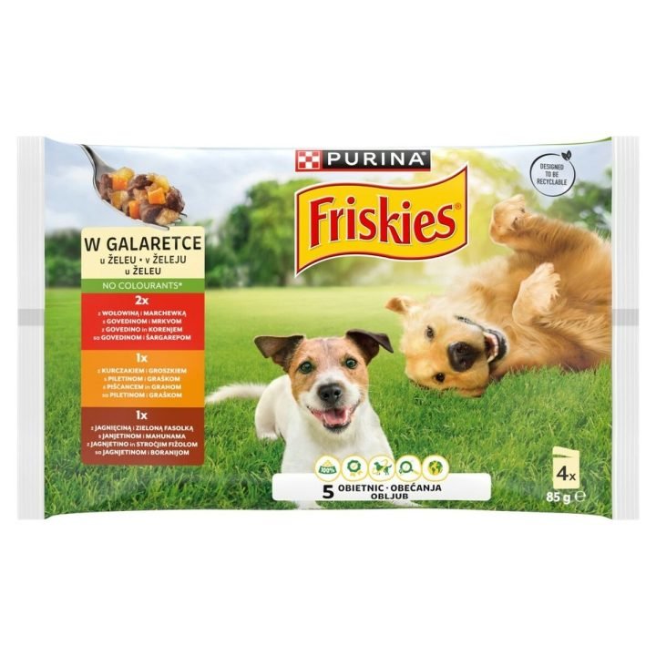 Mokré jedlo Purina Friskies in jelly Mäso Hovädzie mäso 4 x 85 g