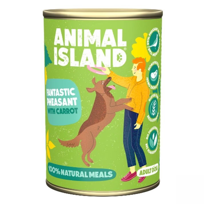Mokré jedlo ANIMAL ISLAND Faisan con zanahorias Jeleň Bažant 400 g