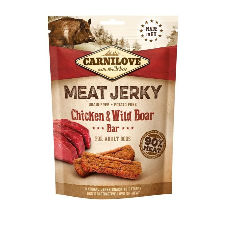 Krmivo Carnilove MEAT JERKY Dospelý Kurča Diviak 100 g