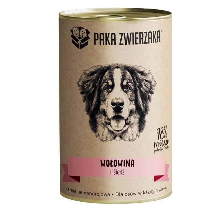 Mokré jedlo Paka Zwierzaka Beef and herring Hovädzie mäso 400 g