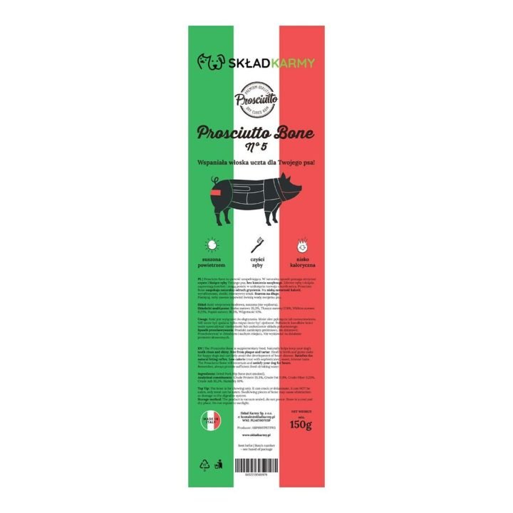 Maškrty pre psov EDEN Prosciutto bone no. 5 Prasa 150 g