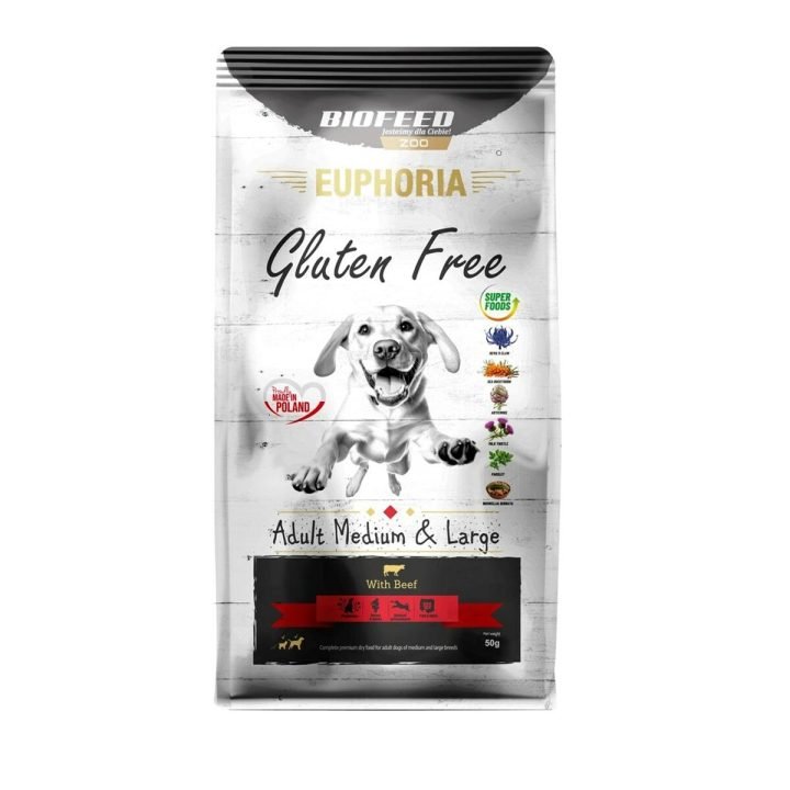 Krmivo Biofeed Euphoria Grain Free Medium and large breeds Beef Teľacie mäso 50 g