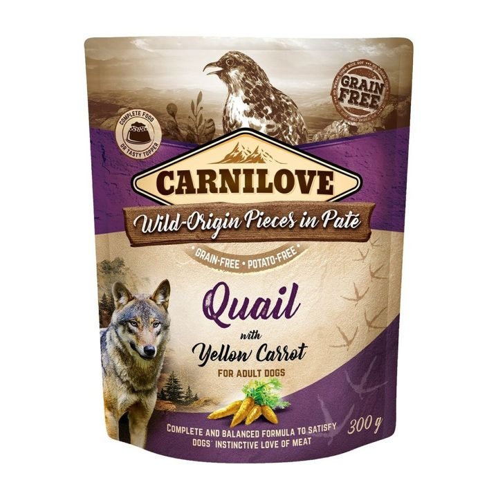 Mokré jedlo Carnilove Dog Pouch Quail & Yellow carrot 300 g