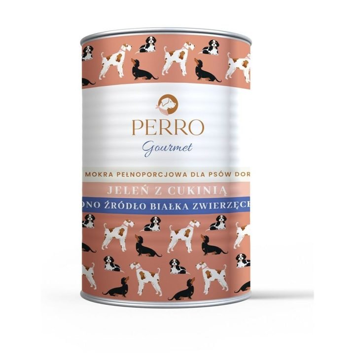 Mokré jedlo PERRO Gourmet Deer with zucchini Jeleň 400 g