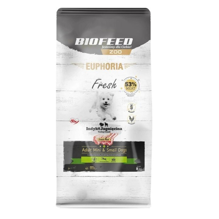 Krmivo Biofeed Euphoria Fresh Adult Mini Small Turkey with lamb Páv Dospelý