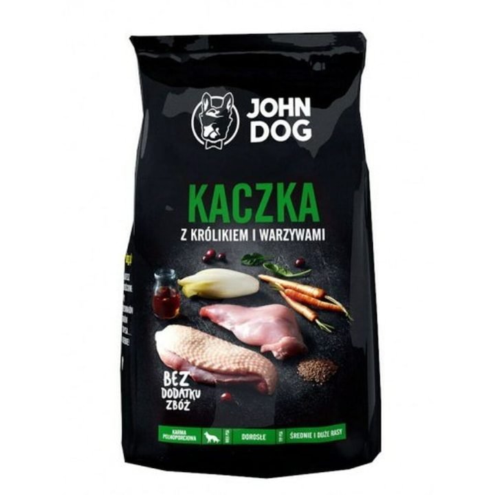 Krmivo John Dog                                 12 kg Dospelý Kačica Rastlinný Králik