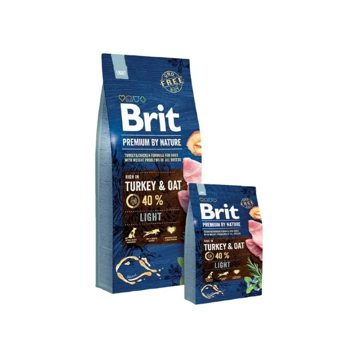 Krmivo Brit Premium by Nature Ligh Jablko Kurča Páv Kukurica 15 kg