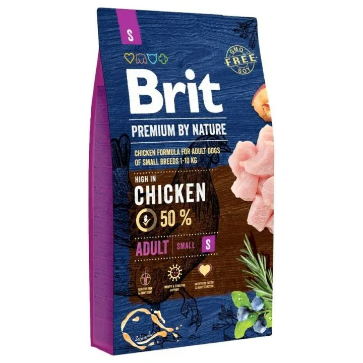 Krmivo Brit Premium by Nature Adult Small Dospelý Kurča 3 Kg