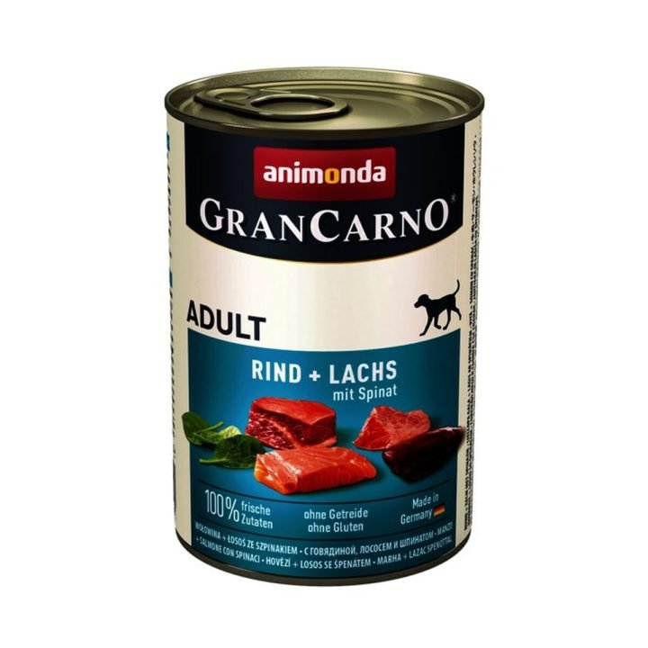 Mokré jedlo Animonda GranCarno Lososová Teľacie mäso Špenát 400 g