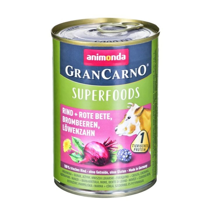 Mokré jedlo Animonda GranCarno Superfoods Ostružina Teľacie mäso 400 g