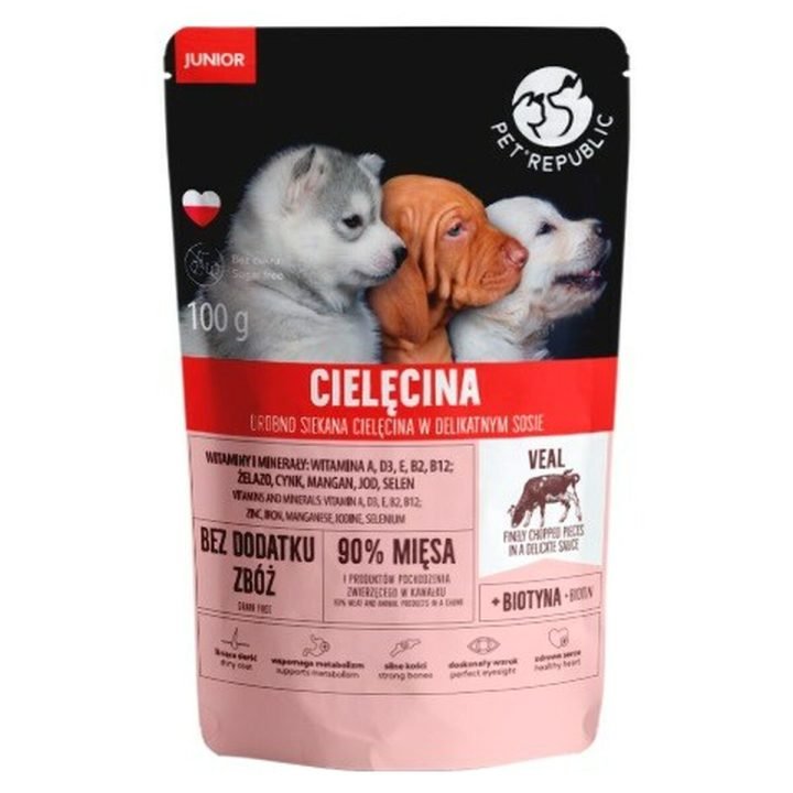 Mokré jedlo Pet Republic Junior Teľacie mäso 100 g