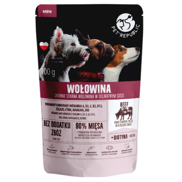 Mokré jedlo Pet Republic Mini Teľacie mäso 100 g