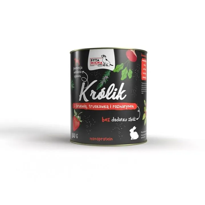 Mokré jedlo SYTA MICHA Jahoda Králik 800 g