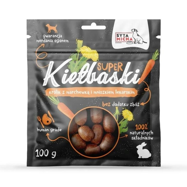 Krmivo SYTA MICHA Great sausages Králik 100 g